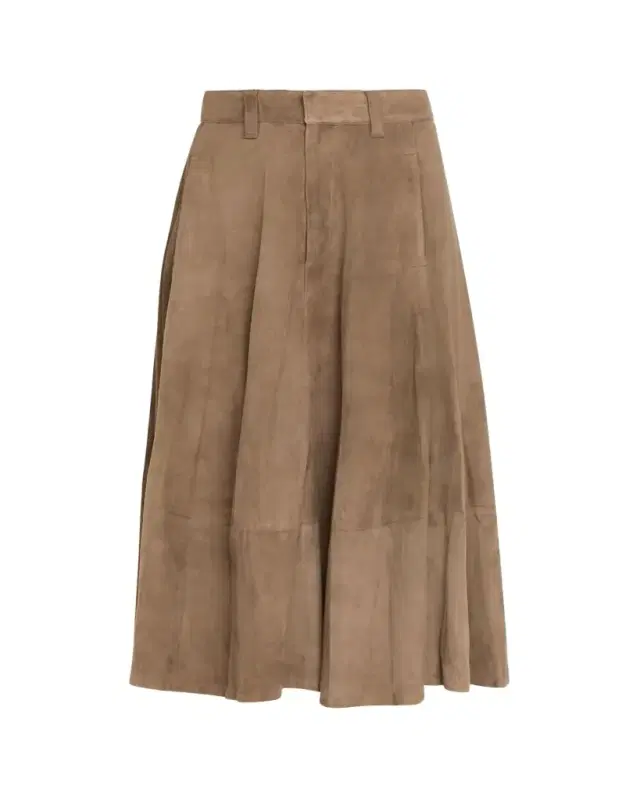 Suede Midi Circle Skirt