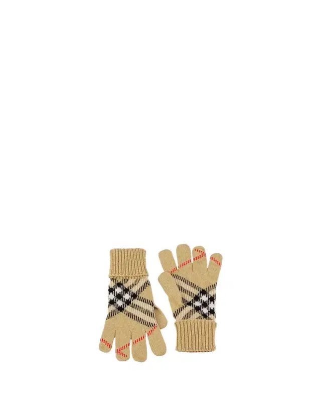Burberry Check Cashmere-Blend Gloves