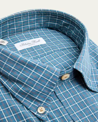 Salvatore Piccolo Men's Cotton Plaid Pocket Button-Down Shirt | Thumbnail 2 Salvatore Piccolo Men's Cotton Plaid Pocket Button-Down Shirt | Thumbnail 2