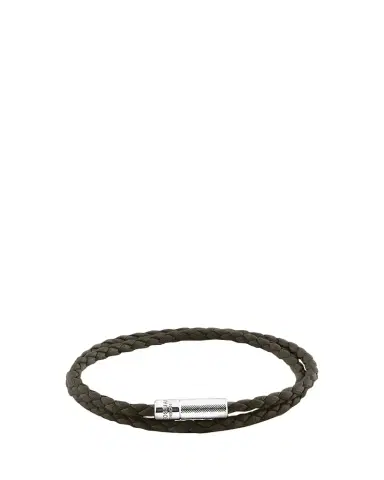 Tateossian Men's Braided Leather Double-Wrap Bracelet | Thumbnail 1