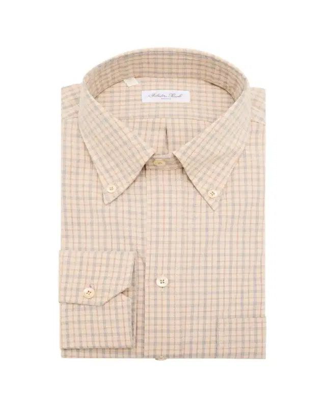Salvatore Piccolo Men's Cotton Micro-Plaid Pocket Button-Down Shirt