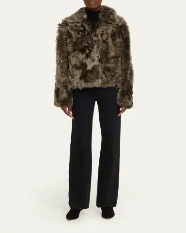 Yves Salomon Short Lamb Shearling Jacket | Thumbnail 2 Yves Salomon Short Lamb Shearling Jacket | Thumbnail 2