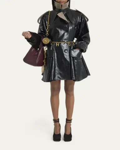 Chloé Coated Linen Belted Riding Trench Coat | Thumbnail 2 Chloé Coated Linen Belted Riding Trench Coat | Thumbnail 2