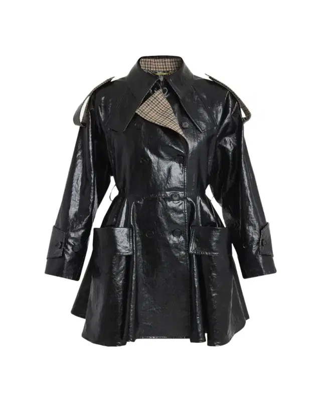 Chloe Coated Linen Belted Riding Trench Coat