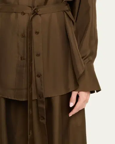 RÓHE Long-Sleeve Silk Shirtdress | Thumbnail 5