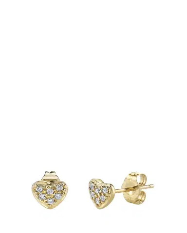 Sydney Evan 14K Yellow Gold Diamond Mini Heart Earring, Single | Thumbnail 1 Sydney Evan 14K Yellow Gold Diamond Mini Heart Earring, Single | Thumbnail 1
