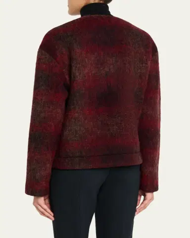 TONYWACK V-Neck Plaid Mohair Jacket | Thumbnail 3