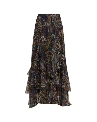 Etro Metallic Paisley Tiered Ruffle Maxi Skirt | Thumbnail 1