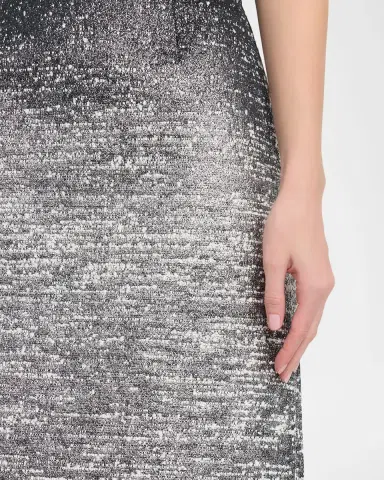 Oscar de la Renta Ombre Metallic Boucle Jacquard Midi Pencil Skirt | Thumbnail 9 Oscar de la Renta Ombre Metallic Boucle Jacquard Midi Pencil Skirt | Thumbnail 9