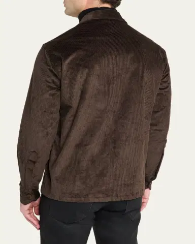 Salvatore Piccolo Men's Cotton Corduroy Dual-Pocket Overshirt | Thumbnail 3 Salvatore Piccolo Men's Cotton Corduroy Dual-Pocket Overshirt | Thumbnail 3