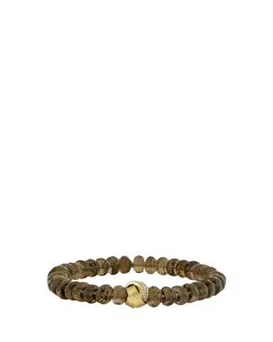 Sydney Evan 14K Diamond Tri-Linked Rondelle on Smokey Quartz Bracelet | Thumbnail 1