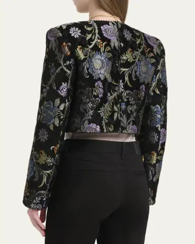 Chloé Floral Brocade Crop Jacket | Thumbnail 3 Chloé Floral Brocade Crop Jacket | Thumbnail 3