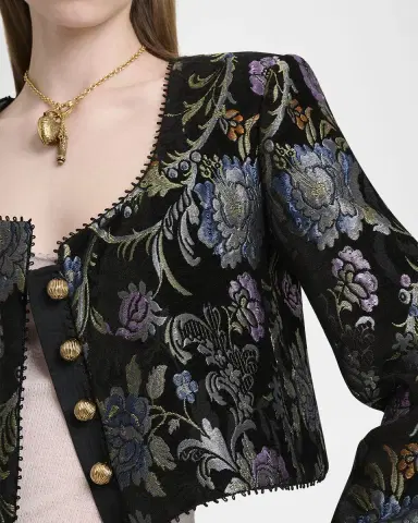 Chloé Floral Brocade Crop Jacket | Thumbnail 9 Chloé Floral Brocade Crop Jacket | Thumbnail 9