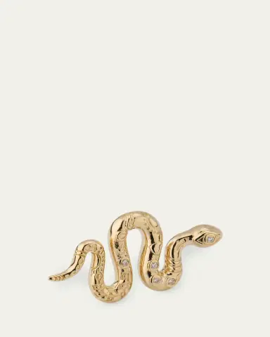 Sydney Evan 14K Yellow Gold Diamond Snake Stud Earring, Single | Thumbnail 3 Sydney Evan 14K Yellow Gold Diamond Snake Stud Earring, Single | Thumbnail 3