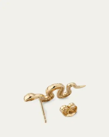 Sydney Evan 14K Yellow Gold Diamond Snake Stud Earring, Single | Thumbnail 4 Sydney Evan 14K Yellow Gold Diamond Snake Stud Earring, Single | Thumbnail 4