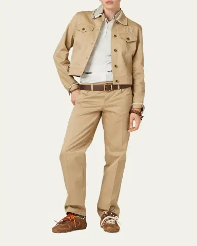 Miu Miu Short-Sleeve Crop Polo Shirt | Thumbnail 3 Miu Miu Short-Sleeve Crop Polo Shirt | Thumbnail 3