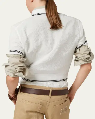 Miu Miu Short-Sleeve Crop Polo Shirt | Thumbnail 4 Miu Miu Short-Sleeve Crop Polo Shirt | Thumbnail 4