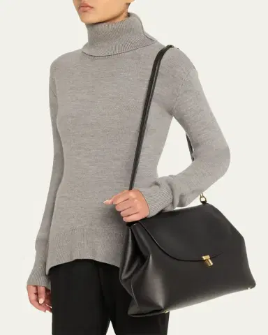 TOTEME T-Lock Smooth Calf Leather Satchel Bag | Thumbnail 2 TOTEME T-Lock Smooth Calf Leather Satchel Bag | Thumbnail 2