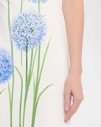 Oscar de la Renta Short-Sleeve Allium Print Jersey Maxi Dress | Thumbnail 9 Oscar de la Renta Short-Sleeve Allium Print Jersey Maxi Dress | Thumbnail 9