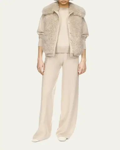 Yves Salomon Curly Shearling Vest | Thumbnail 2 Yves Salomon Curly Shearling Vest | Thumbnail 2
