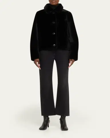 Yves Salomon Tailored Shearling Coat | Thumbnail 2 Yves Salomon Tailored Shearling Coat | Thumbnail 2