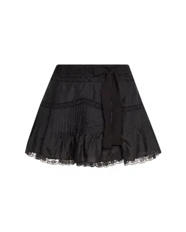 LoveShackFancy Willia Silk Lace-Detailed Mini Skirt | Thumbnail 1 LoveShackFancy Willia Silk Lace-Detailed Mini Skirt | Thumbnail 1