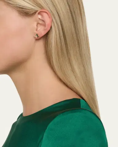 Sydney Evan 14K Yellow Gold Diamond and Malachite Butterfly Earring, Single | Thumbnail 2