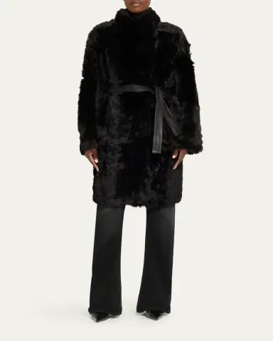 Yves Salomon Toscana Shearling Lamb Coat | Thumbnail 2