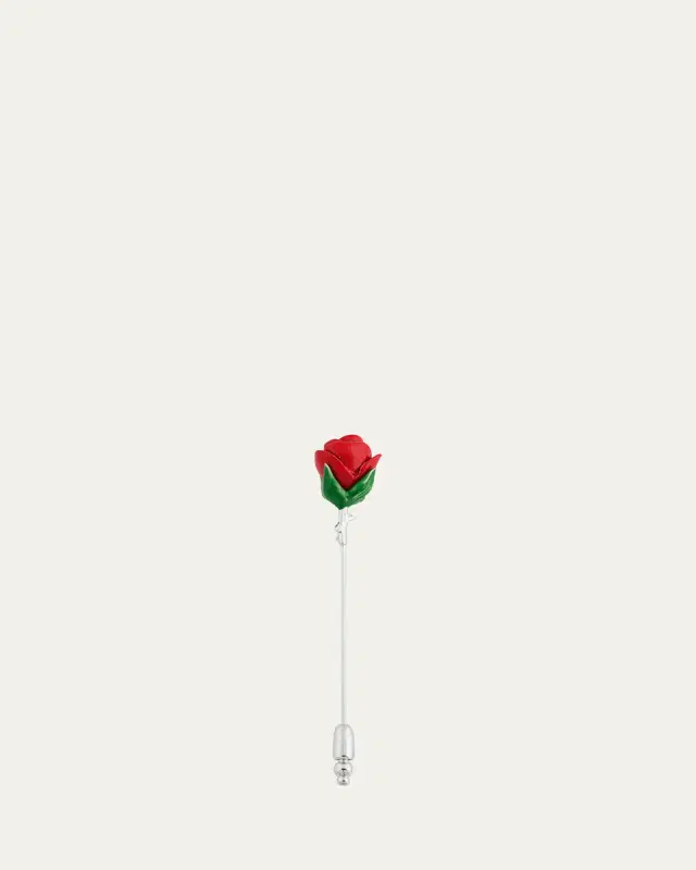 Men's Red Rose Lapel Pin