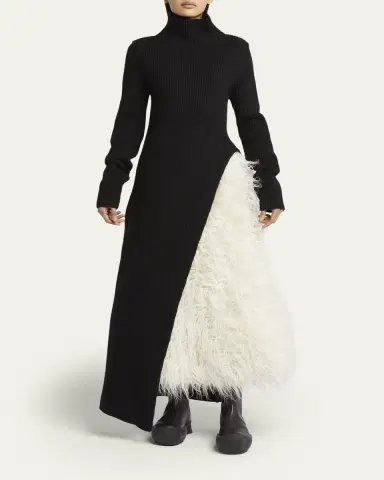 Moncler Genius x Jil Sander Asymmetric Wool Turtleneck Dress | Thumbnail 2 Moncler Genius x Jil Sander Asymmetric Wool Turtleneck Dress | Thumbnail 2