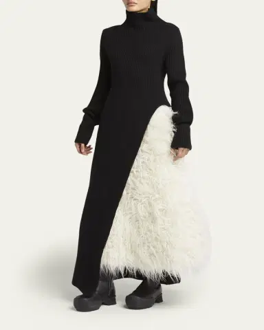Moncler Genius x Jil Sander Asymmetric Wool Turtleneck Dress | Thumbnail 4 Moncler Genius x Jil Sander Asymmetric Wool Turtleneck Dress | Thumbnail 4