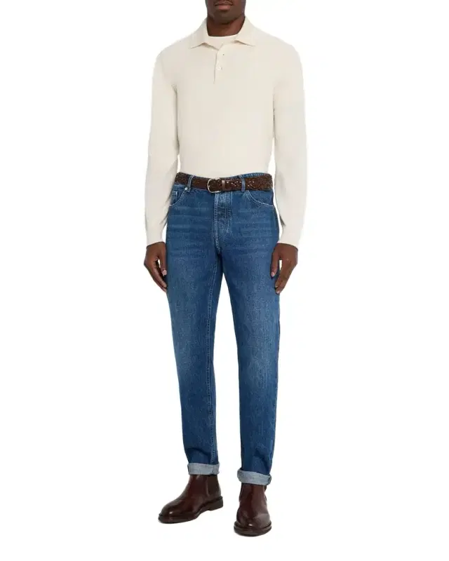 Men's Slim Light-Wash Denim Jeans