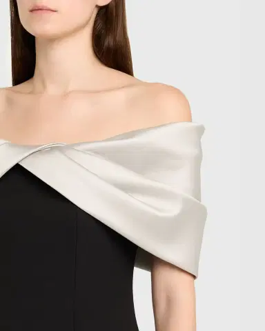 Pamella Roland Mikado Off-The-Shoulder Crepe Column Gown | Thumbnail 12 Pamella Roland Mikado Off-The-Shoulder Crepe Column Gown | Thumbnail 12