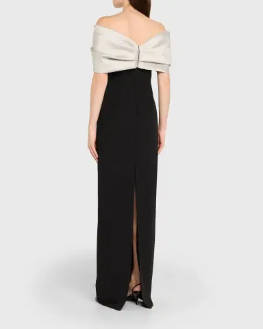 Pamella Roland Mikado Off-The-Shoulder Crepe Column Gown | Thumbnail 10 Pamella Roland Mikado Off-The-Shoulder Crepe Column Gown | Thumbnail 10