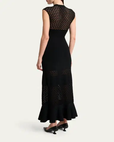 Lanvin Lace Open-Knit Ruffle Maxi Dress | Thumbnail 3 Lanvin Lace Open-Knit Ruffle Maxi Dress | Thumbnail 3