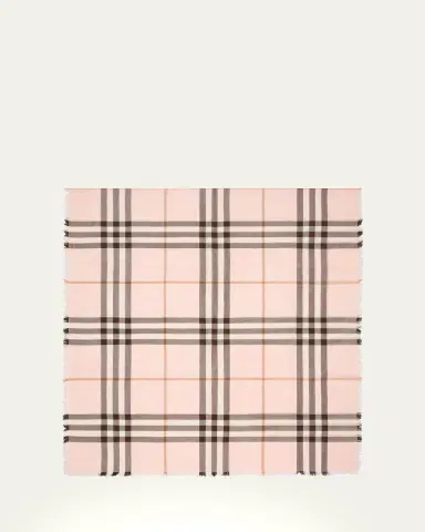 Burberry Check Wool Silk Scarf | Thumbnail 4 Burberry Check Wool Silk Scarf | Thumbnail 4