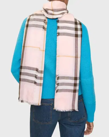 Burberry Check Wool Silk Scarf | Thumbnail 6 Burberry Check Wool Silk Scarf | Thumbnail 6