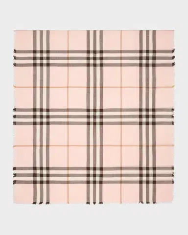 Burberry Check Wool Silk Scarf | Thumbnail 7 Burberry Check Wool Silk Scarf | Thumbnail 7