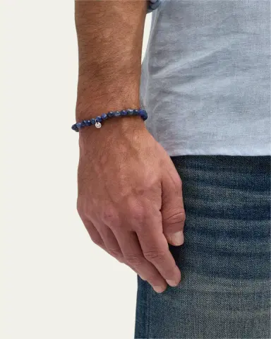 Tateossian Men's Sodalite & Millefiori Bead Bracelet | Thumbnail 2 Tateossian Men's Sodalite & Millefiori Bead Bracelet | Thumbnail 2
