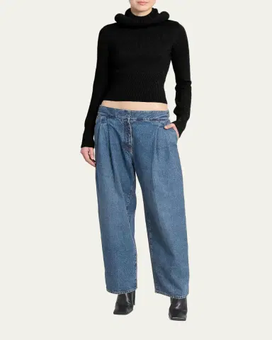 ALAÏA Sculptural Hooded Rib-Knit Sweater | Thumbnail 2 ALAÏA Sculptural Hooded Rib-Knit Sweater | Thumbnail 2