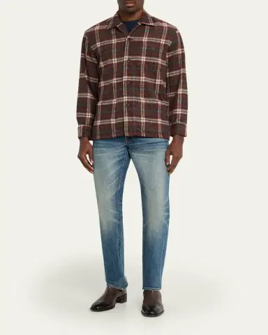 Salvatore Piccolo Men's Wool and Nylon Plaid Overshirt | Thumbnail 2 Salvatore Piccolo Men's Wool and Nylon Plaid Overshirt | Thumbnail 2
