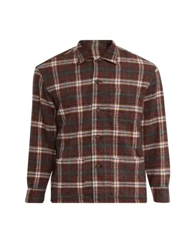 Salvatore Piccolo Men's Wool and Nylon Plaid Overshirt | Thumbnail 1 Salvatore Piccolo Men's Wool and Nylon Plaid Overshirt | Thumbnail 1