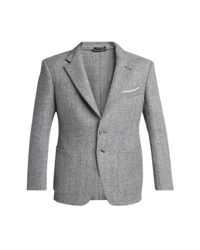 Men's Sharkskin Herringbone Double Splittable Jacket