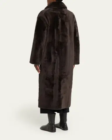 Yves Salomon Lacon Double-Breasted Shearling Coat | Thumbnail 3 Yves Salomon Lacon Double-Breasted Shearling Coat | Thumbnail 3