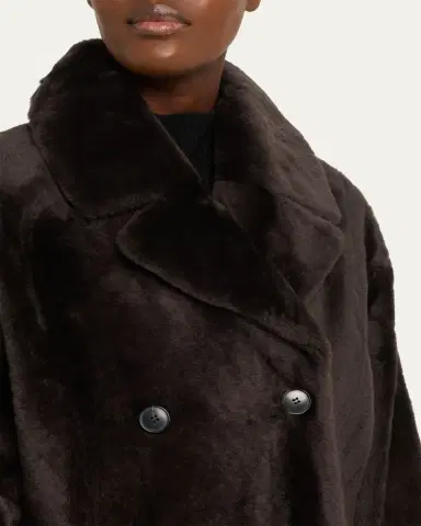 Yves Salomon Lacon Double-Breasted Shearling Coat | Thumbnail 5 Yves Salomon Lacon Double-Breasted Shearling Coat | Thumbnail 5