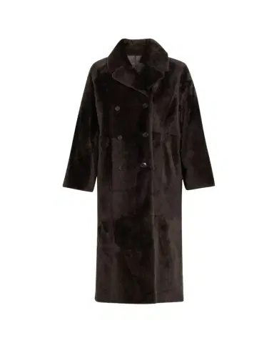 Yves Salomon Lacon Double-Breasted Shearling Coat | Thumbnail 1 Yves Salomon Lacon Double-Breasted Shearling Coat | Thumbnail 1