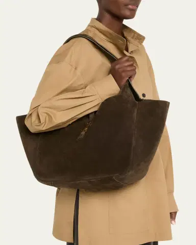 Saint Laurent Le 5 À 7 Bea YSL Cabas Tote Bag in Suede | Thumbnail 2 Saint Laurent Le 5 À 7 Bea YSL Cabas Tote Bag in Suede | Thumbnail 2