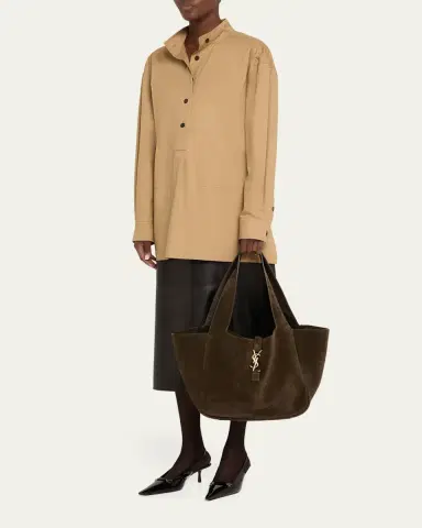 Saint Laurent Le 5 À 7 Bea YSL Cabas Tote Bag in Suede | Thumbnail 5 Saint Laurent Le 5 À 7 Bea YSL Cabas Tote Bag in Suede | Thumbnail 5