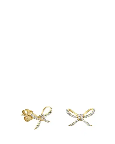 Sydney Evan 14K Yellow Gold Diamond Bow Stud Earrings | Thumbnail 1