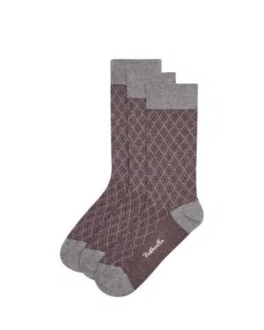 Pantherella Men's Kingsley Diamond Check Jacquard Calf-Length Socks | Thumbnail 1 Pantherella Men's Kingsley Diamond Check Jacquard Calf-Length Socks | Thumbnail 1